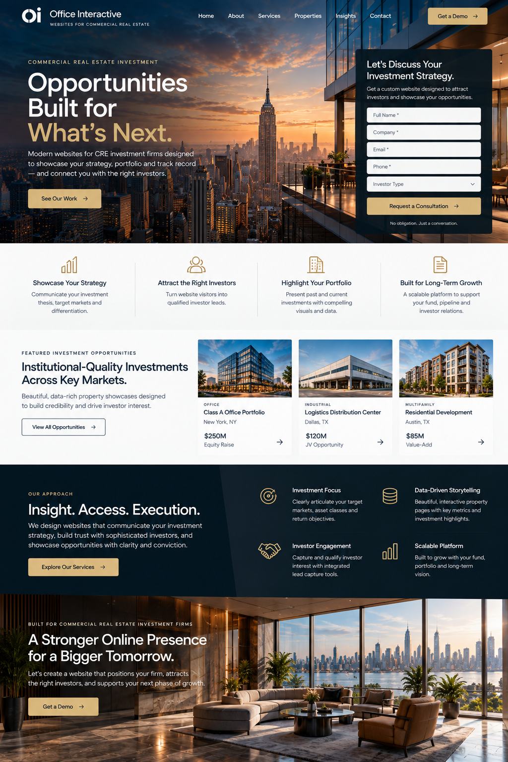 Investment firm site sample design