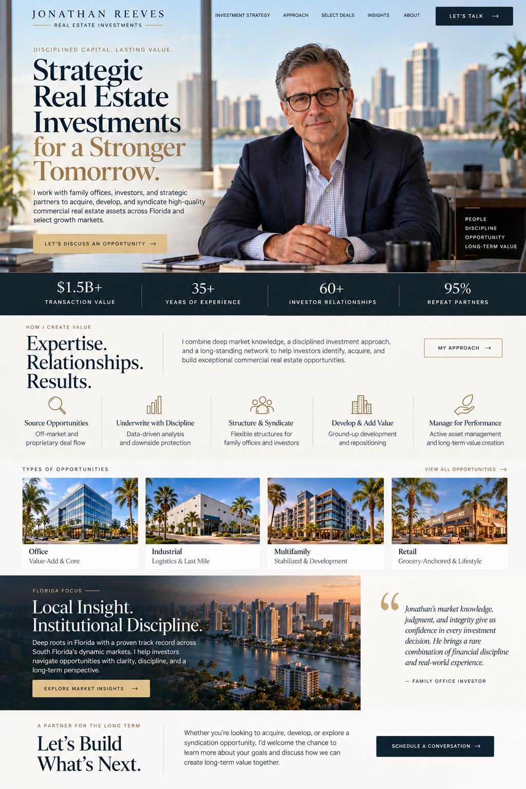 Investment firm, Florida sample design